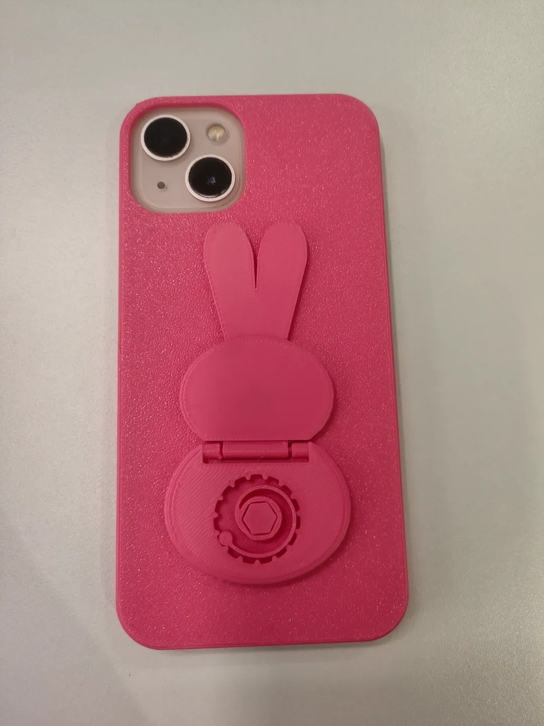 Supporto per telefono a forma di coniglietto, pieghevole, con orecchie lunghe, rosa, regolabile, per accessori da scrivania