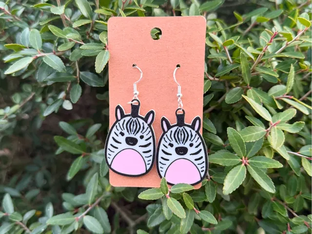 Squish Mellow Zebra Earring