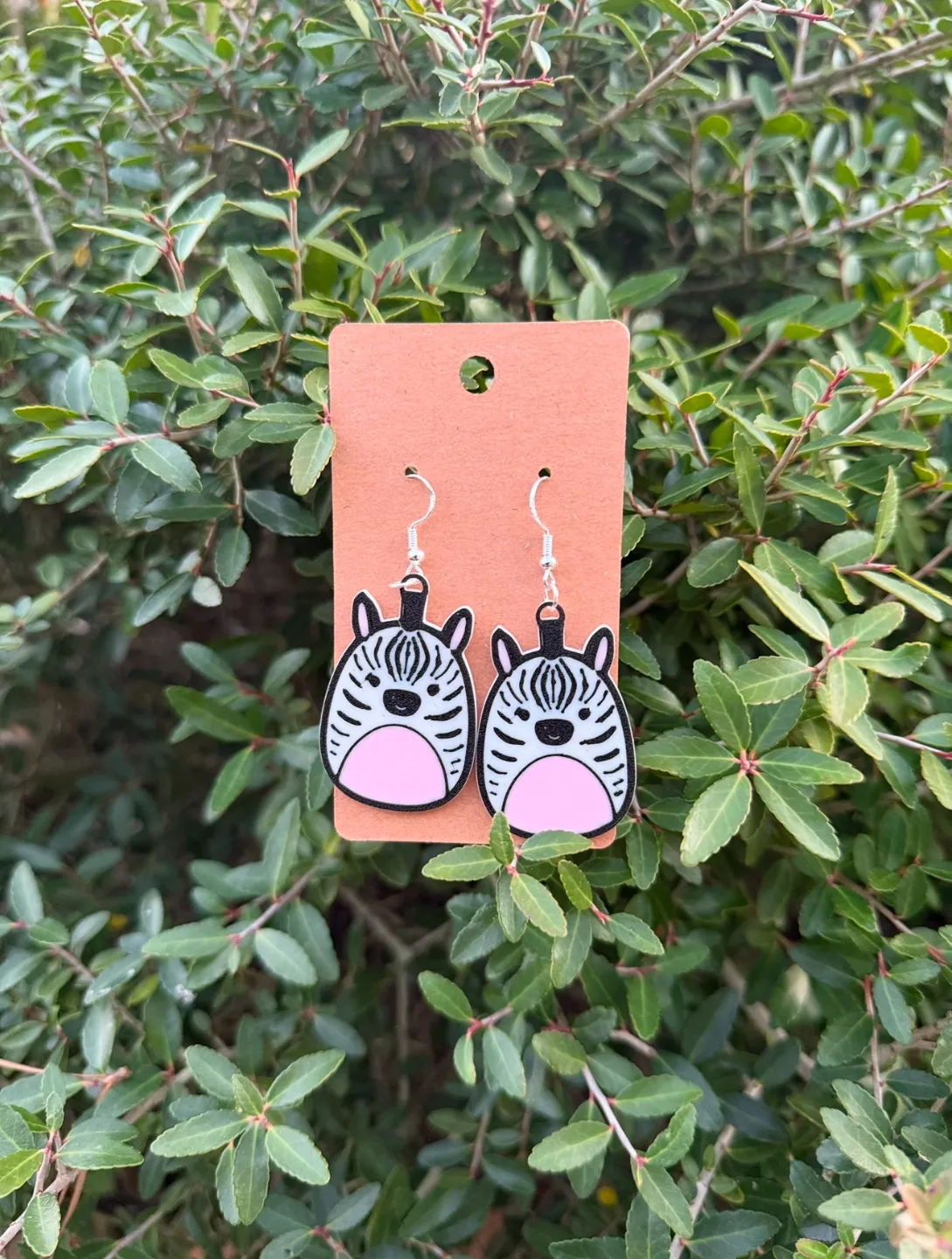 Squish Mellow Zebra Earring view 2