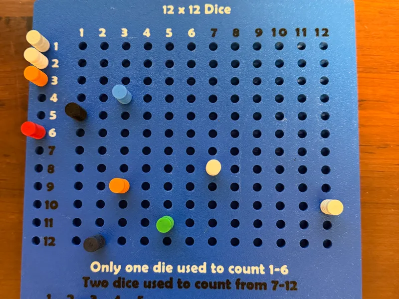 SET OF 12 OR 12 BY 12 DICE GAME