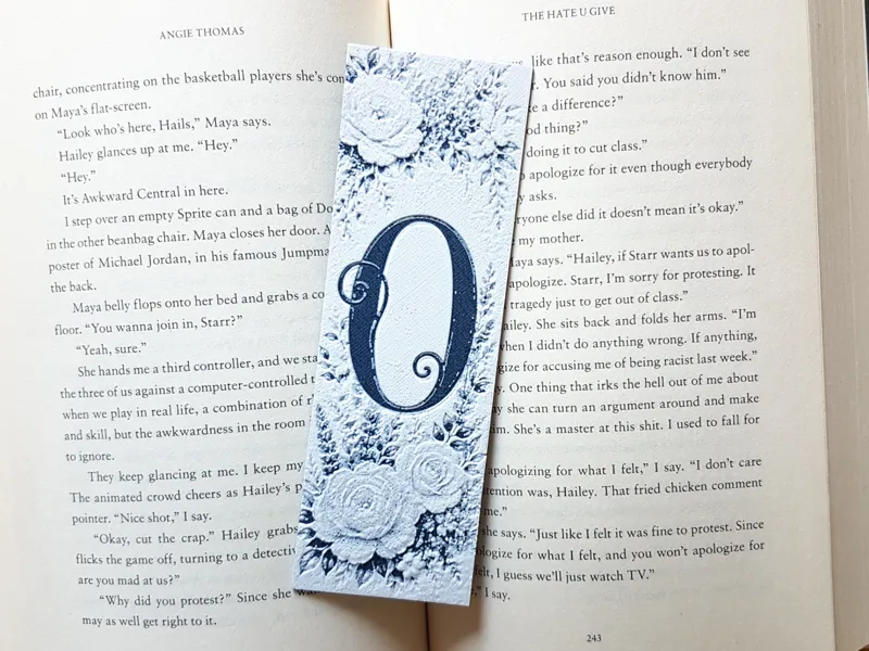 Bookmark, Monogram O, Floral Background, Hueforge