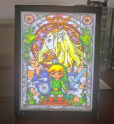 Zelda stained glass lithophane CMYK