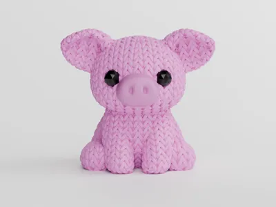 Knitted Pig
