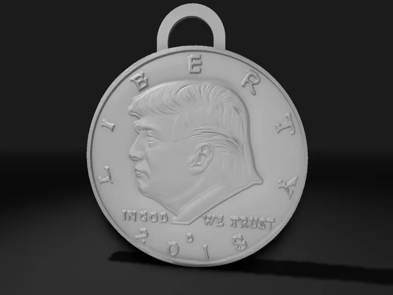 trump coin keychain