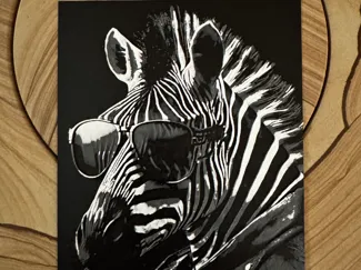 Hueforge Zebra mit Sonnenbrille