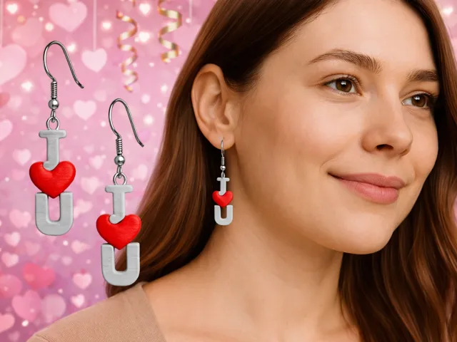 I LOVE U – Valentine Earrings