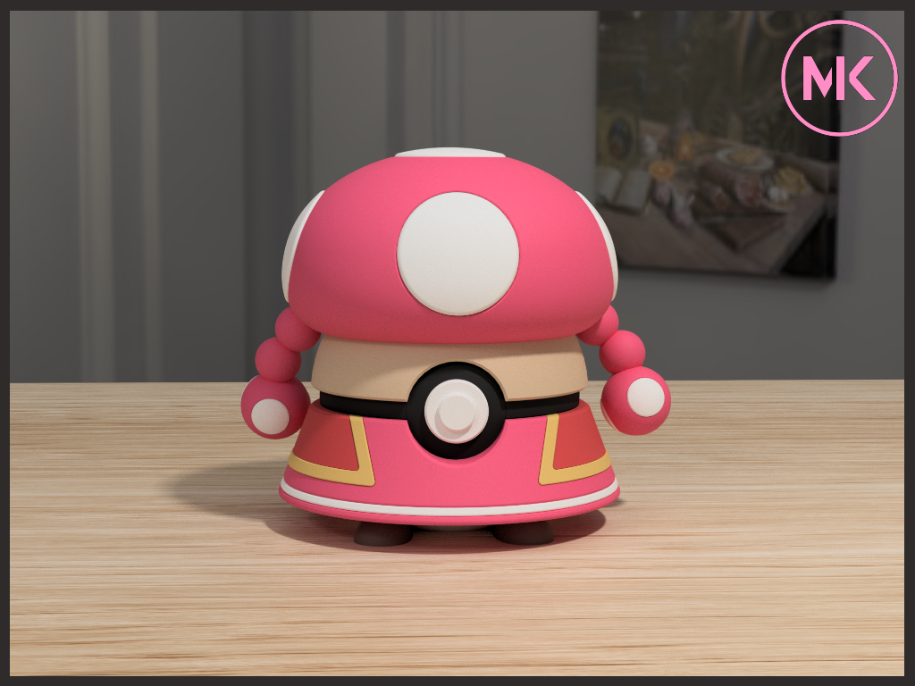 Miniatura 3 do modelo 3D Pokéball – Toadette Edition