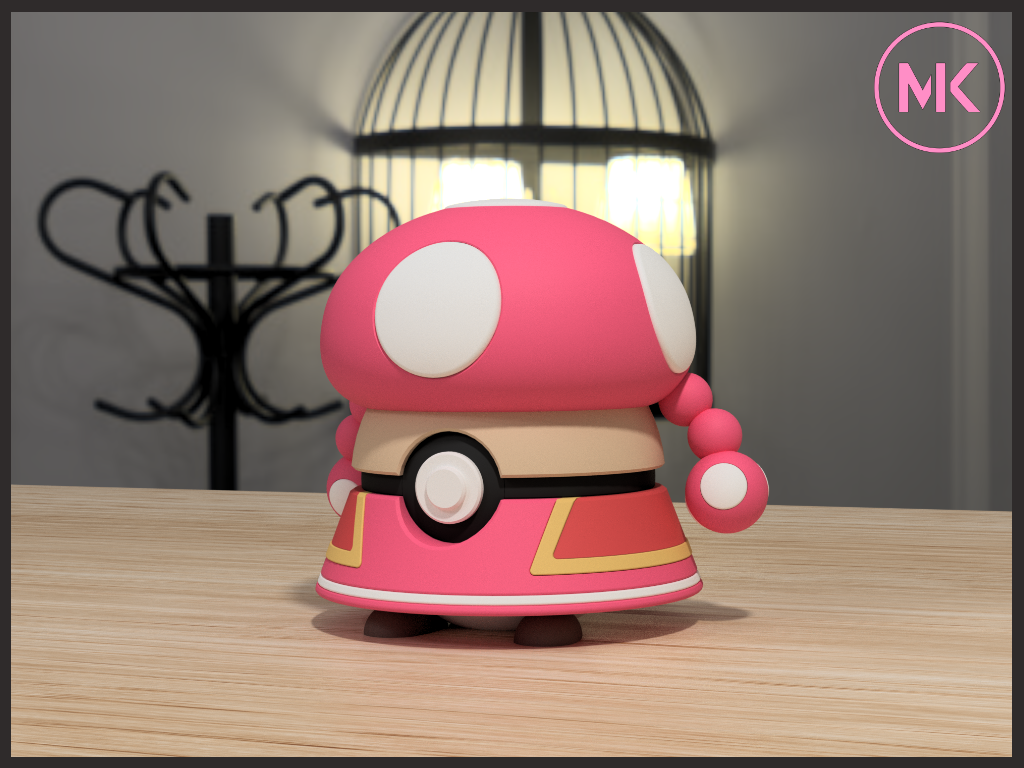 Miniatura 2 do modelo 3D Pokéball – Toadette Edition