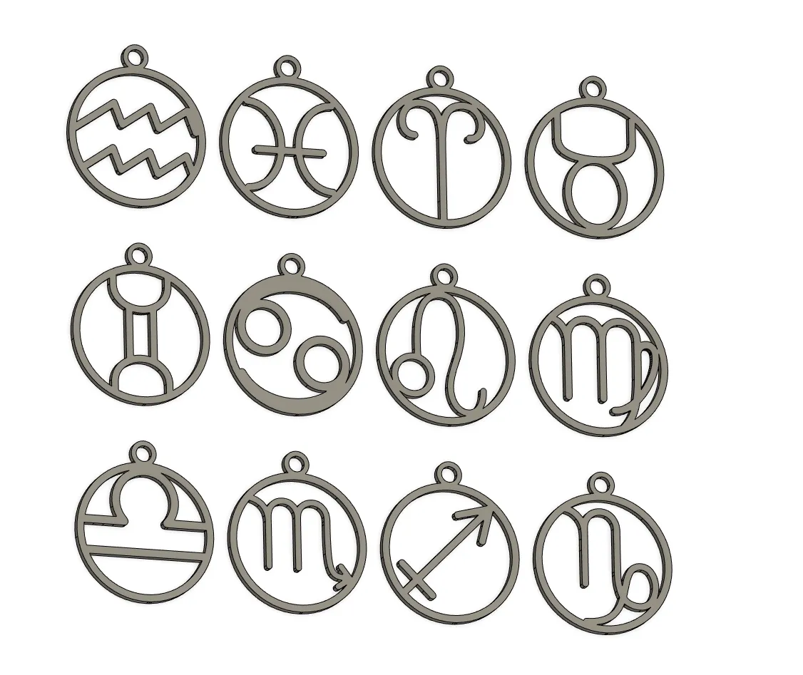 Earrings zodiac signs view 2
