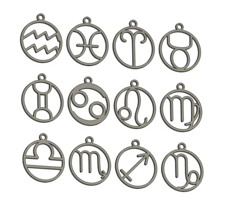 Earrings zodiac signs view 2