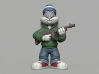 Bugs with Tommy Gun