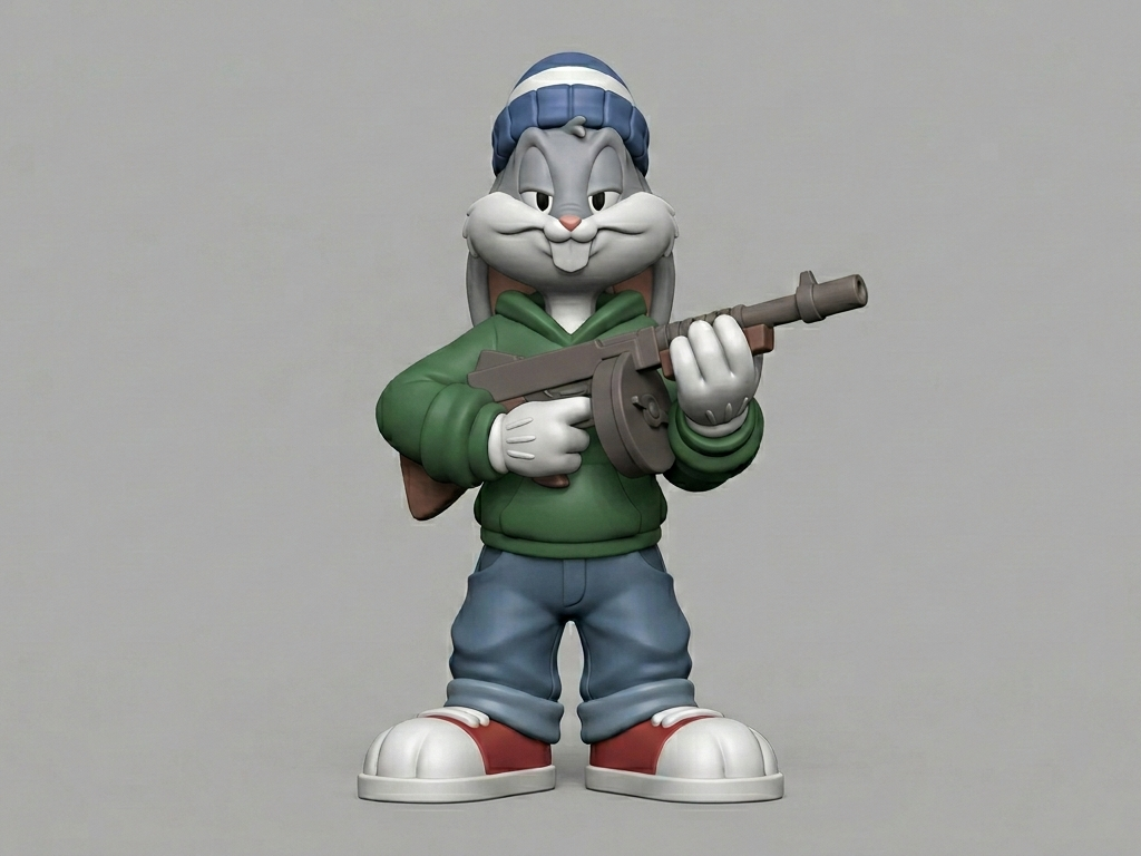 Urban Bugs Bunny with Tommy Gun