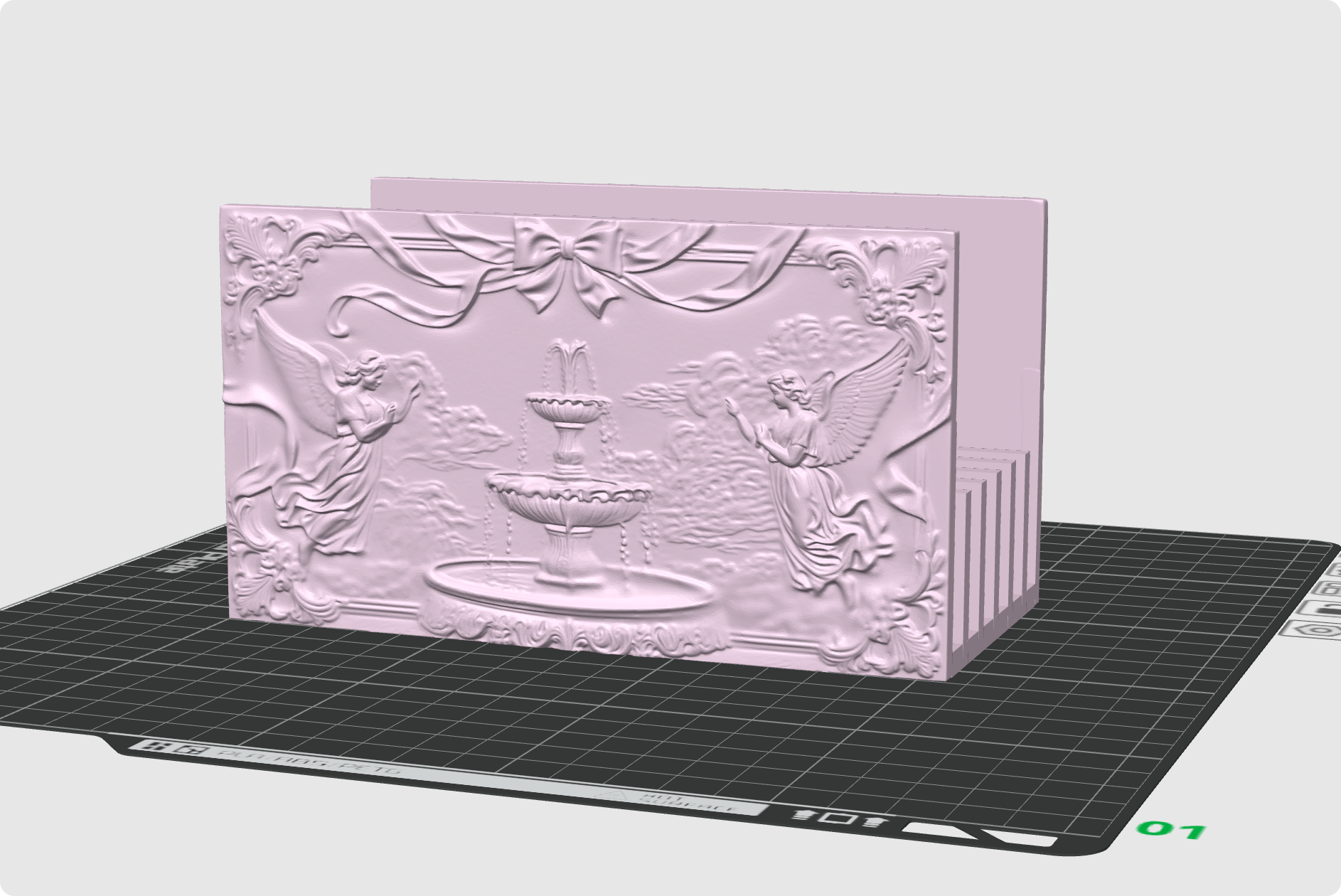 Miniatura 6 do modelo 3D 浮雕拼豆板收纳架