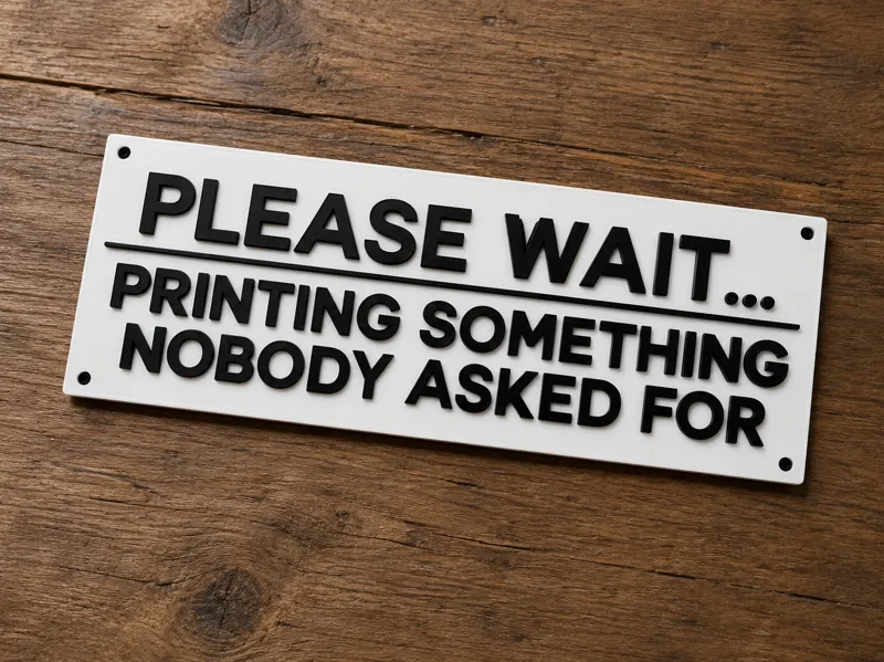 Please Wait Printing Something Nobody Asked Sign