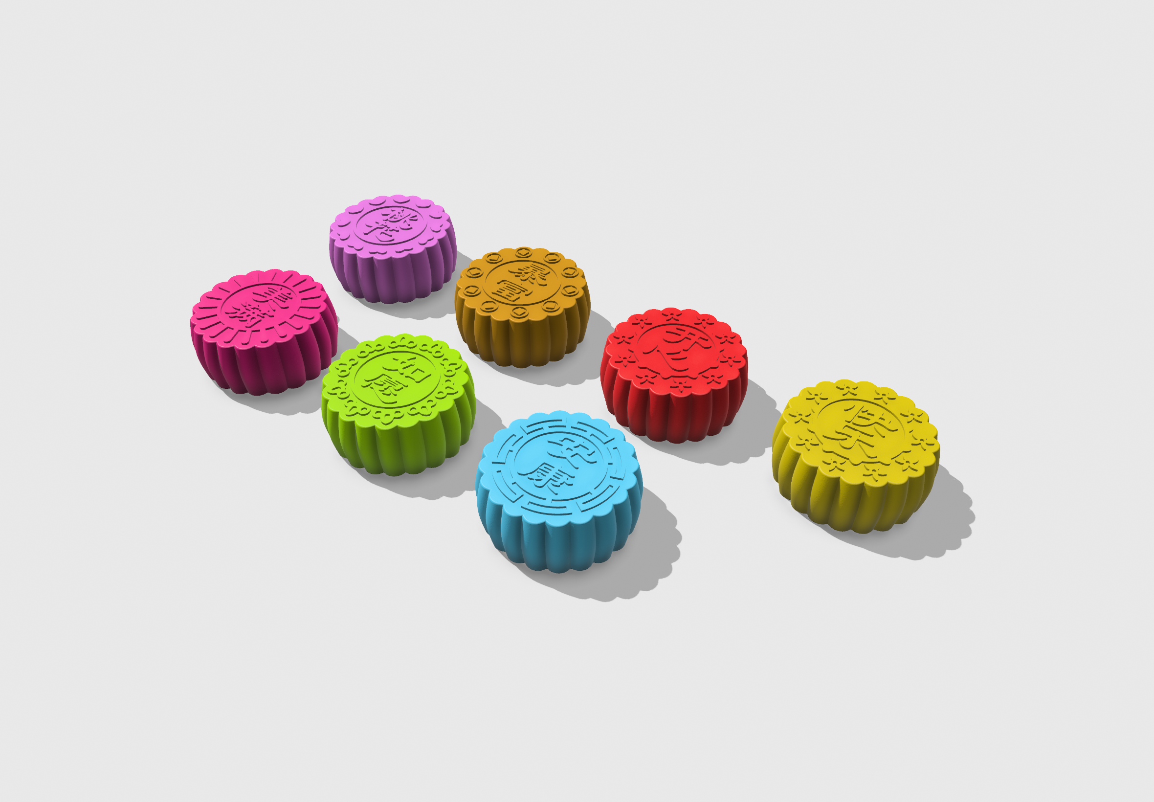 Miniatura 5 do modelo 3D 中秋节月饼香囊/可储物挂件