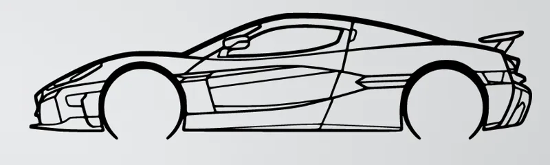 Rimac Nevera siluette/wall art
