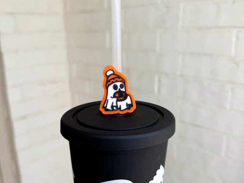 Ghost Beanie Straw Topper