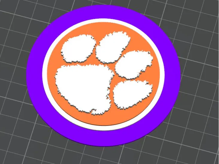 Clemson Paw Logo 3D