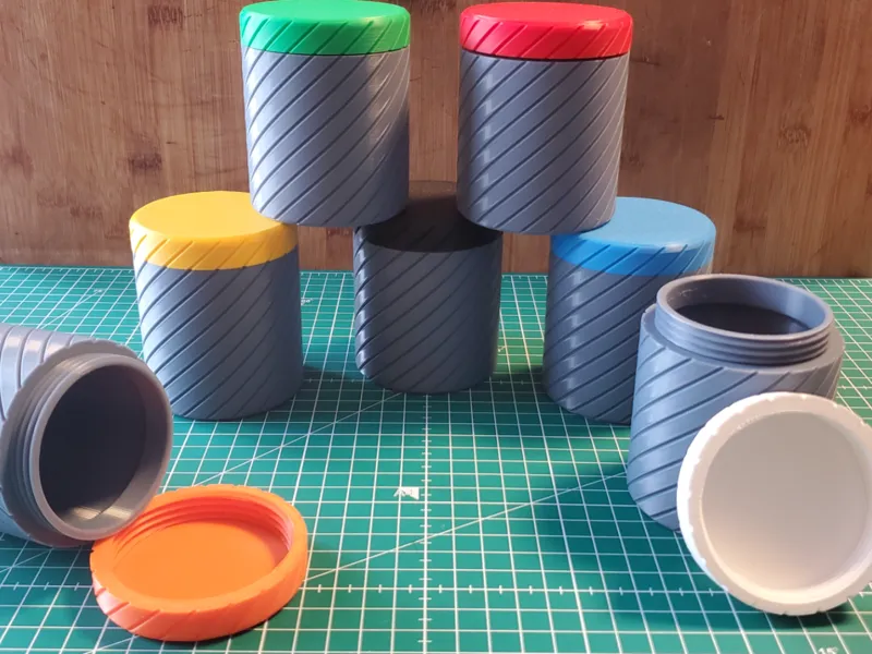 Boîte robuste cylindrique avec couvercle à visser