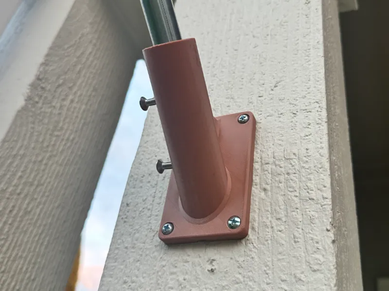 Flag pole holder (19mm) with holes for lock screws