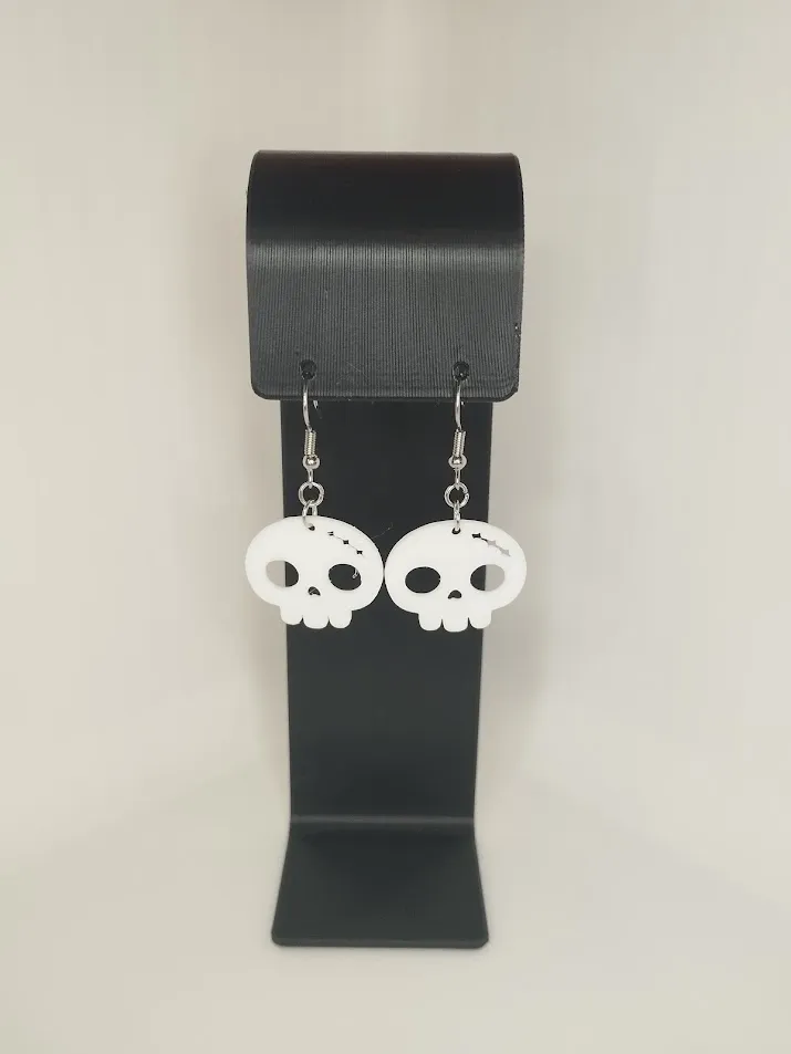 Scar Skull Earrings – 3D Printed view 2