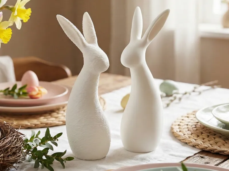 Minimalist Easter Bunny - Modern Table Decor