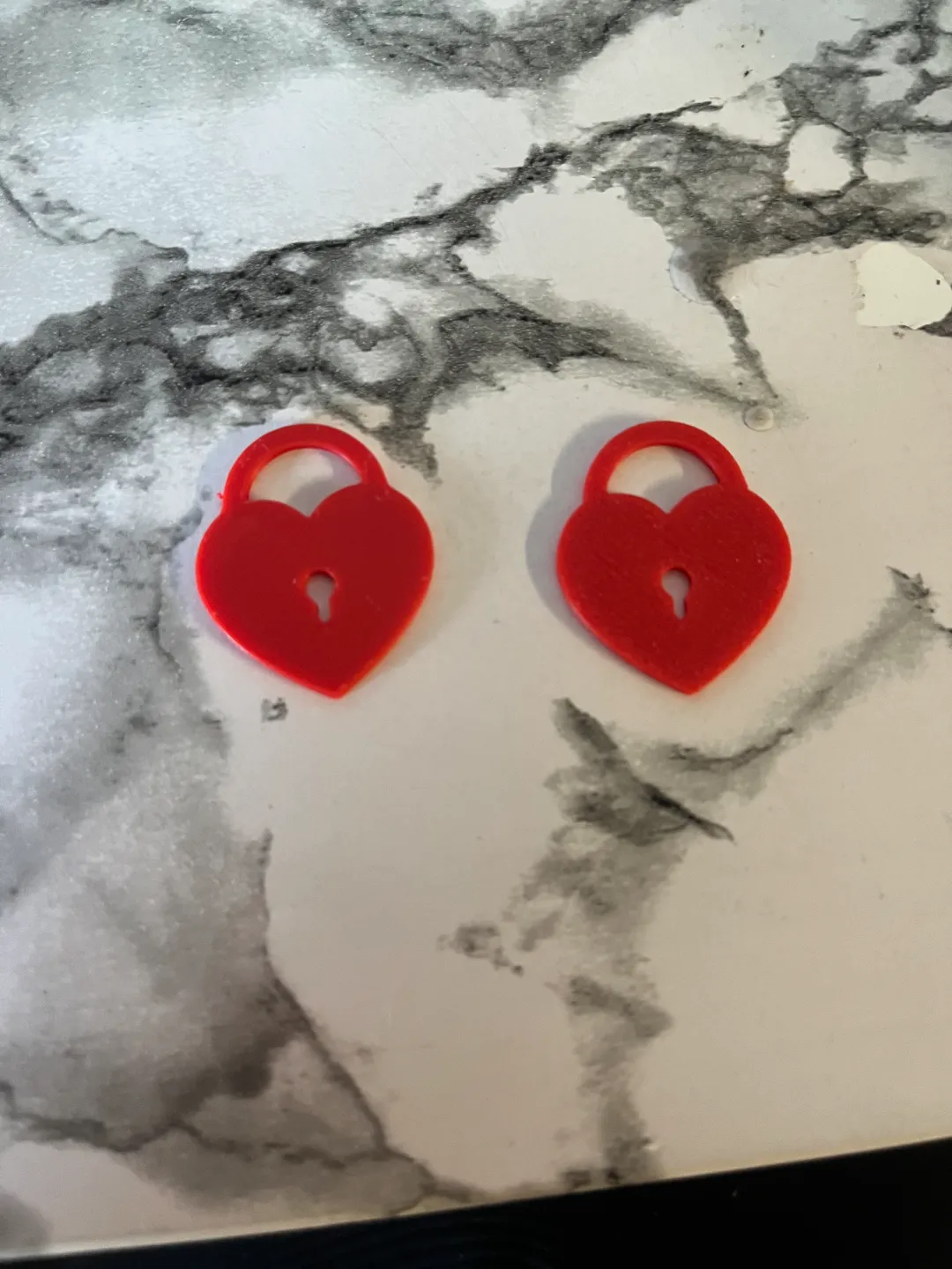 heart lock earrings view 2