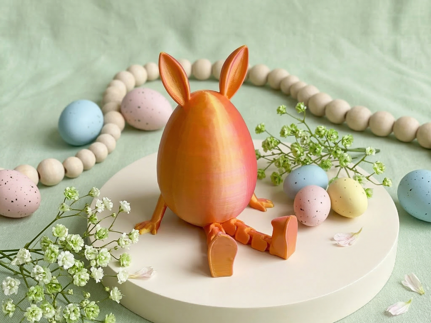 Simple smooth easter egg with bunny ears and flexi