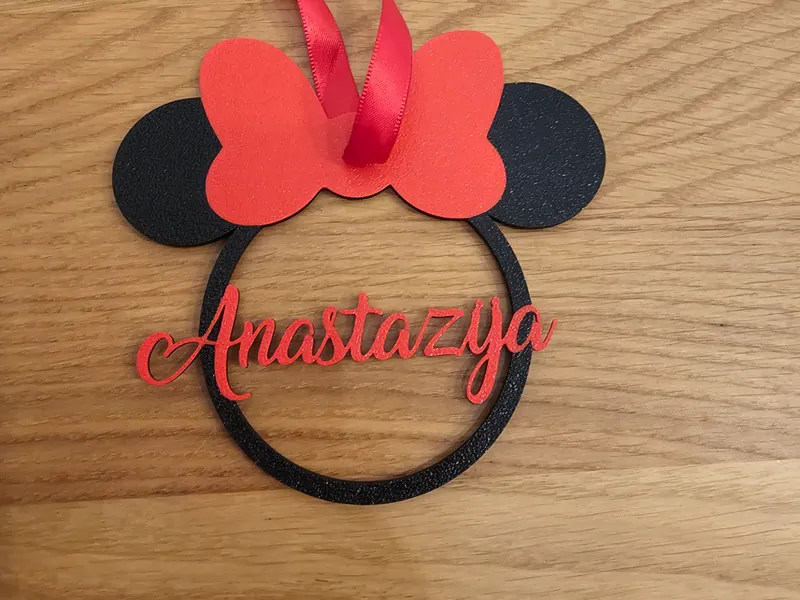 Personalized Minnie Mouse Christmas ornament