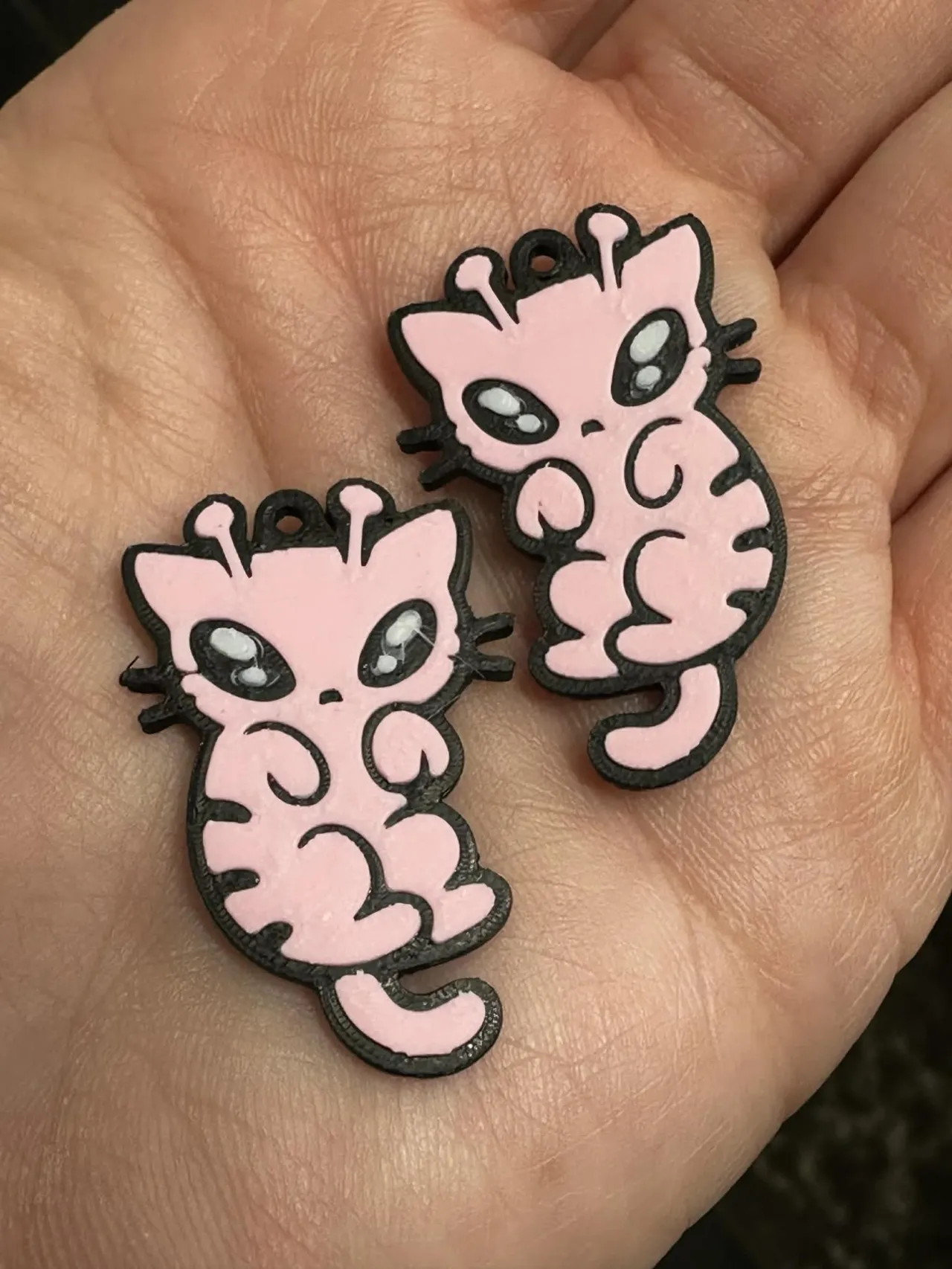 Alien Kitty Cat Earrings Dangle and Studs view 2