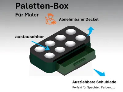 Palette Box with Drawer - Painting Tool