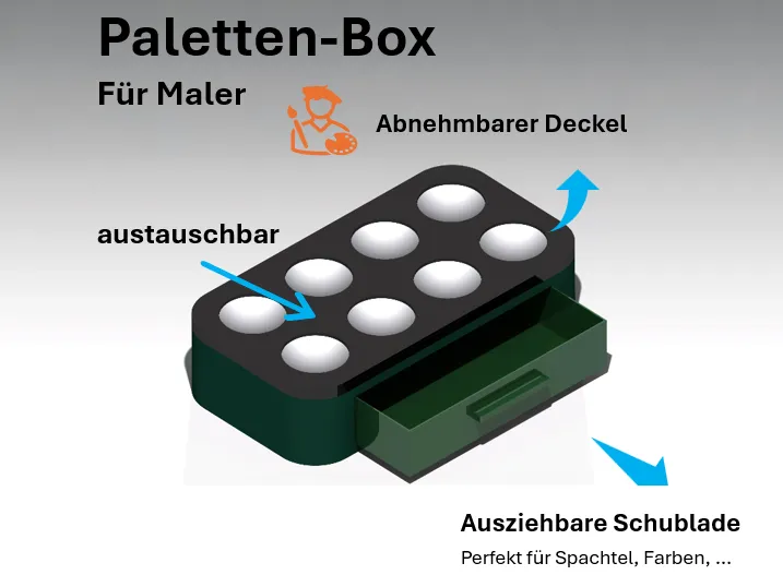 Paletten box mit  Schublade - Painting Tool