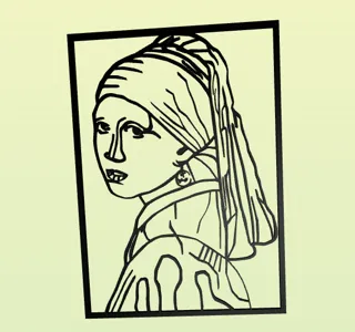 Meisje met de parel wall art
