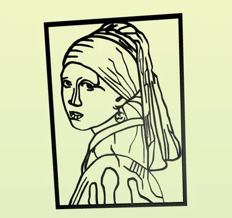 Meisje met de parel wall art