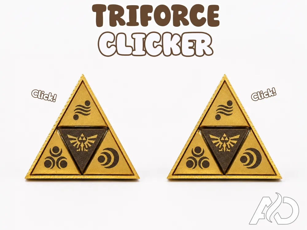 Objeto manipulable: TRIFORCE CLICKER. Referencia del modelo original.