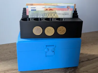 Money Box for Euro with Case from Any Box Generator