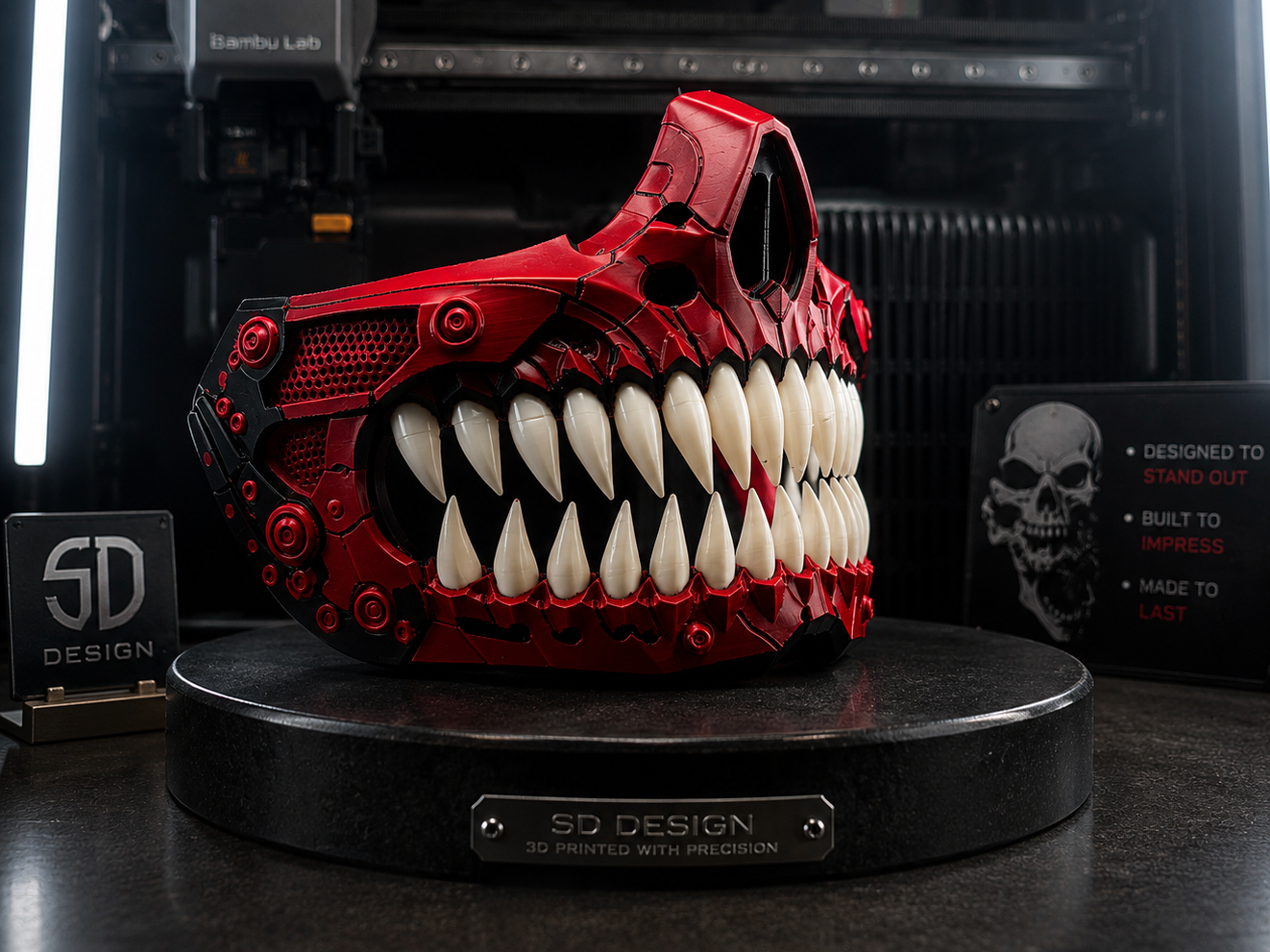 Cyber Demon Half Mask 3D model