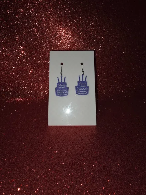 Happy birthday earrings view 2