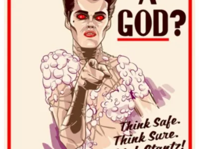 Gozer "Are You A God?" sign.
