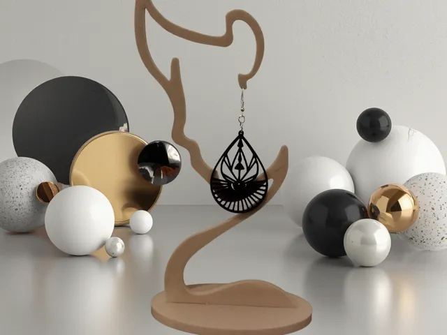 Drop Earrings – Patterned Teardrop Design