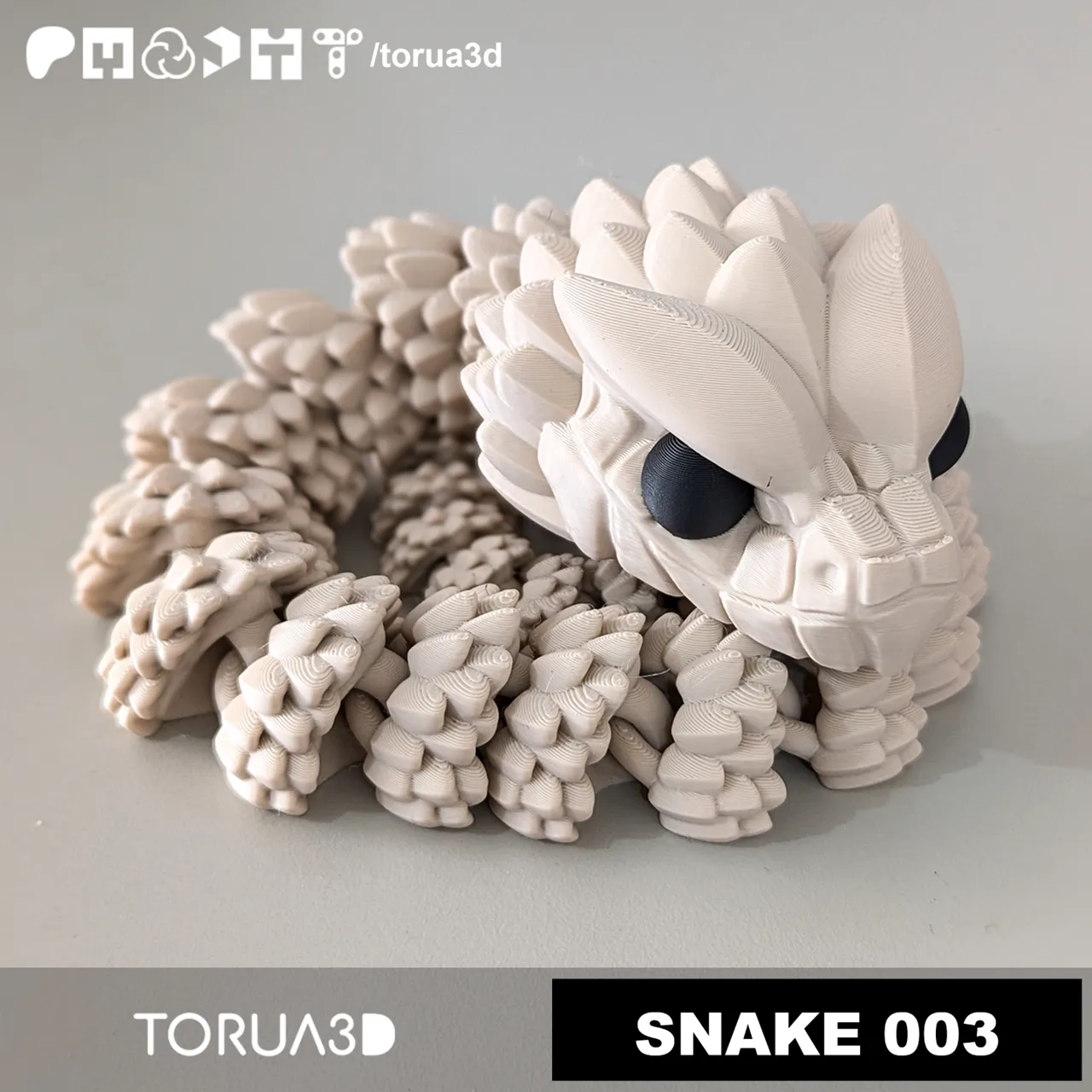 Articulated Snake 003 - Print in place - 3mf - STL view 2