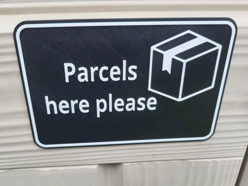 Parcels Here Sign
