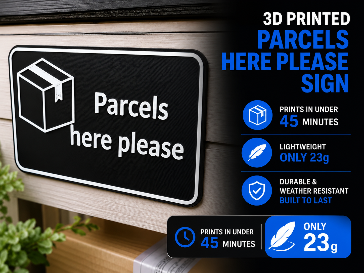 Parcels Here Sign