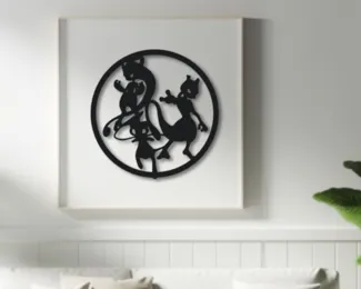 WALL ART - MEWTWO AND MEW