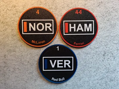 Formula1 Driver Tag Coasters - All drivers