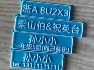 多功能、可定制的多色钥匙扣（车牌、姓名牌、号码牌）