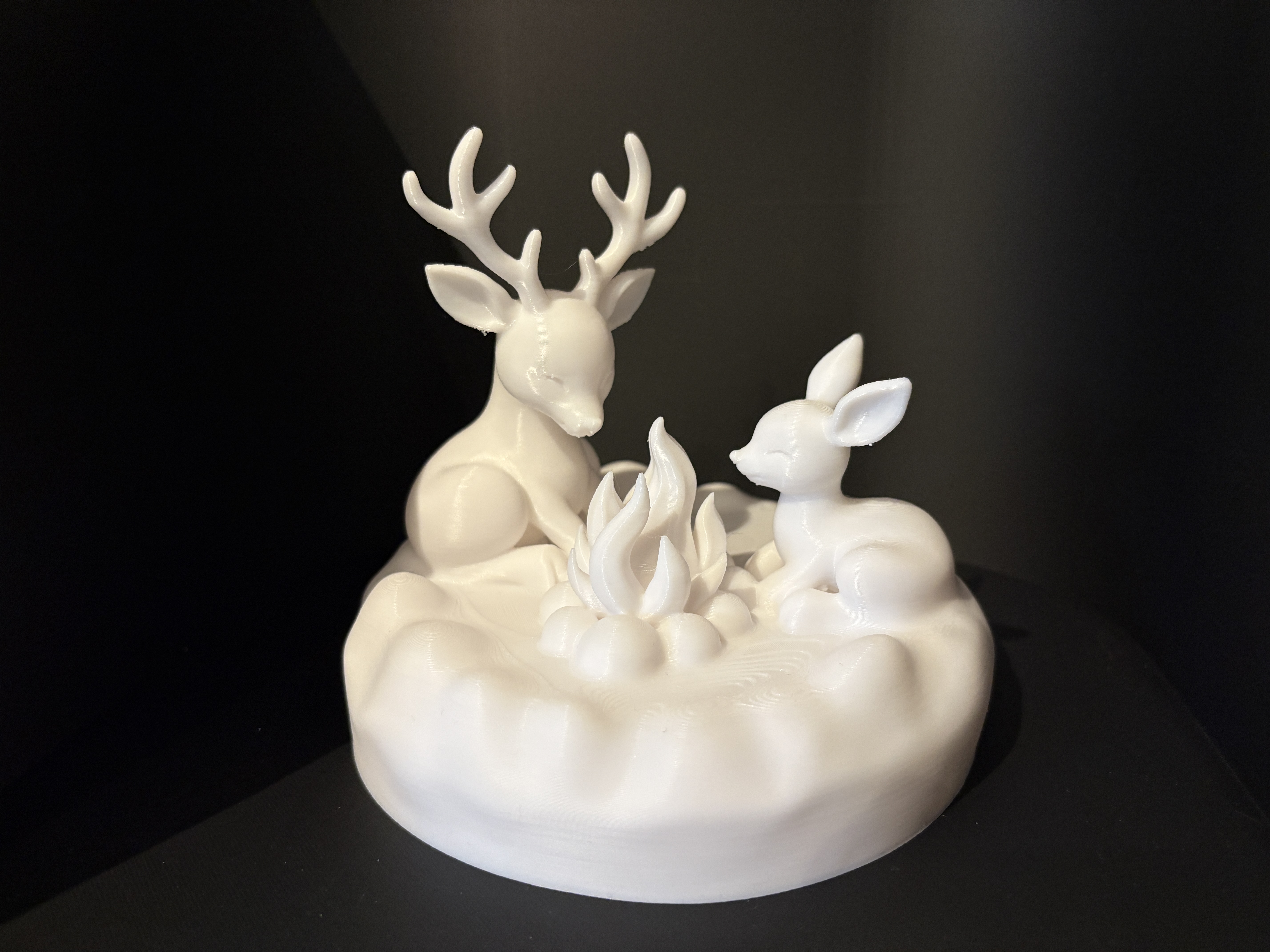 Deer by the Campfire – A Moment of Warmth - 1