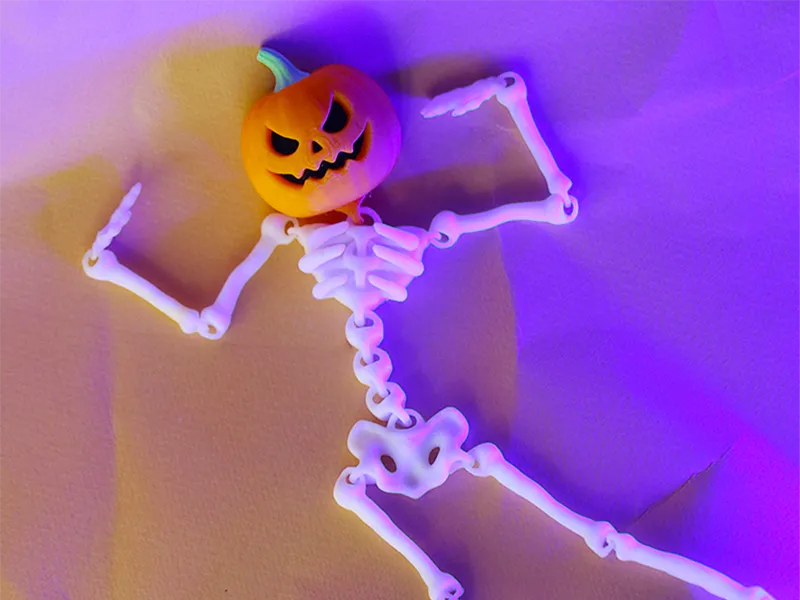Flexy Pumpkin Skeleton Halloween 