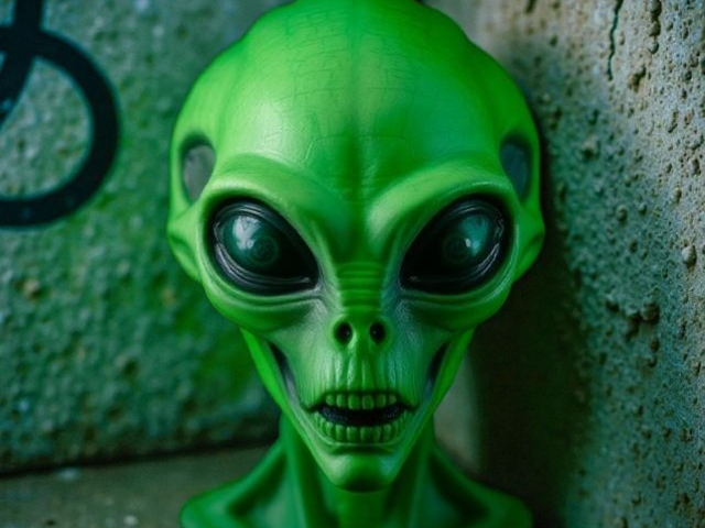 Alien Head Bust Statue