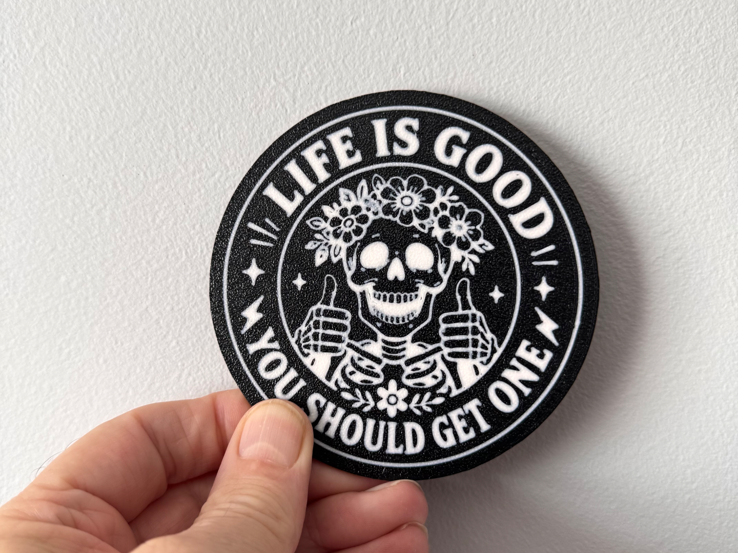 Life Is Good Skull Coaster